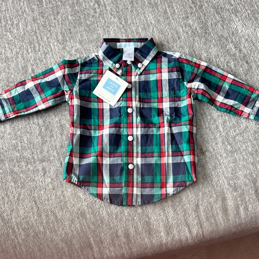 JBL Kids Plaid Button Down Shirt - Red, Green, and Blue
